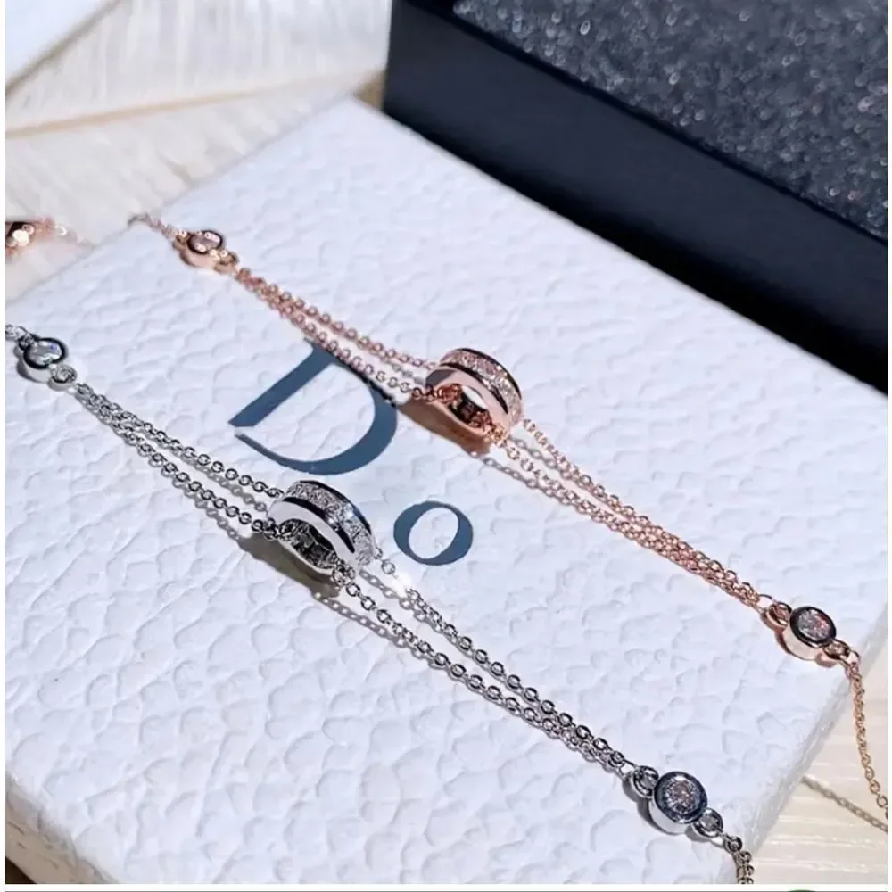 18K Rose Gold Plated Diamond Bracelet